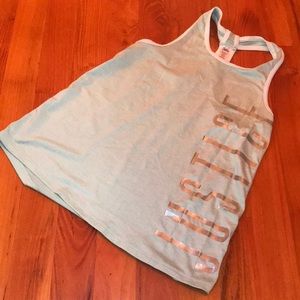 Girls Justice size 6 TEAL racer bank tank top